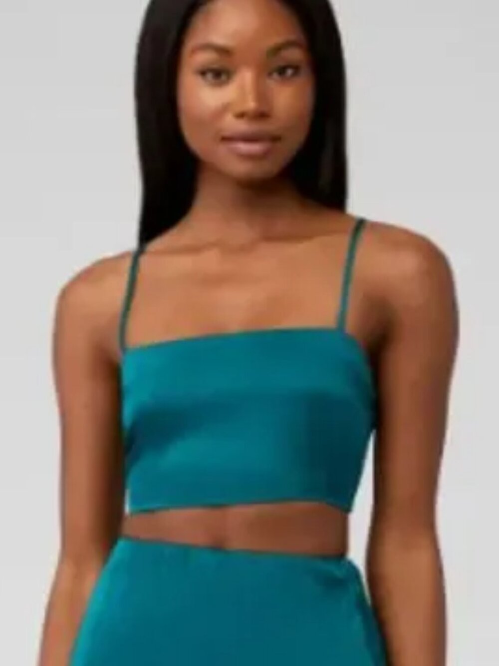 SHOW ME YOUR MUMU Tucker Tank Top Womens Large Green Satin Brami Crop Camisole